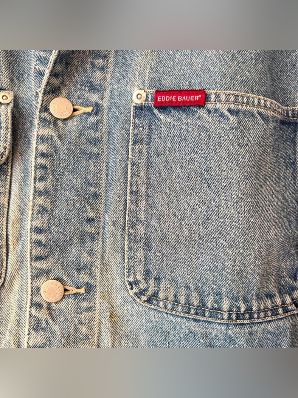 1990s Eddie Bauer Men’s Denim Chore Jacket View 3